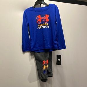 NWT Under Armor 2 piece set long sleeve jersey & sweat pants (unisex) sz. 3T